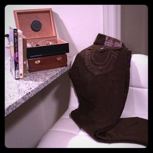 Brown corduroy True Religion Jeans